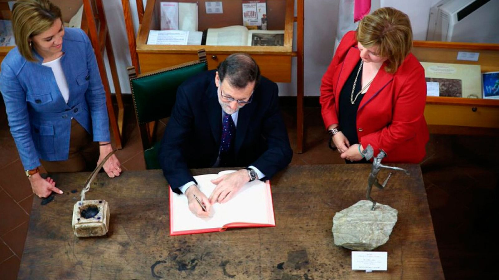 Mariano Rajoy, en el museo cervantino de El Toboso, en la provincia de Toledo.