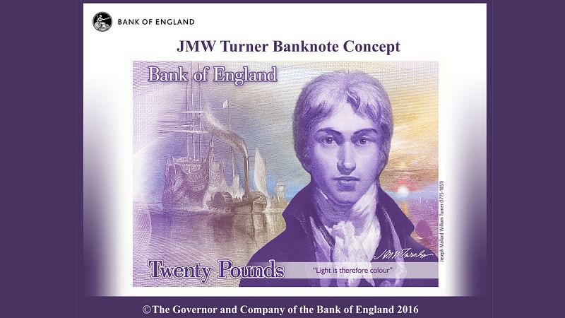 La efigie del paisajista inglés Turner aparecerá en el nuevo billete de 20 libras esterlinas