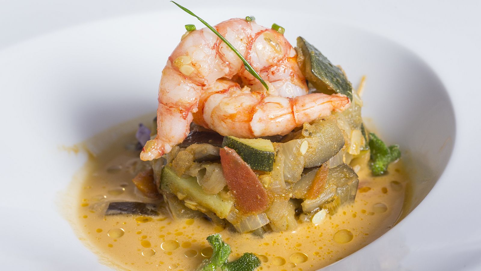 Receta de alboronía con camarones