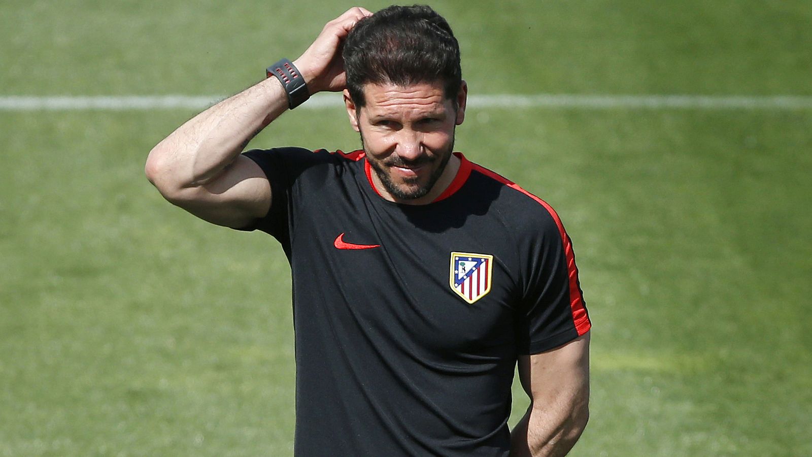 Simeone, en un entrenamiento