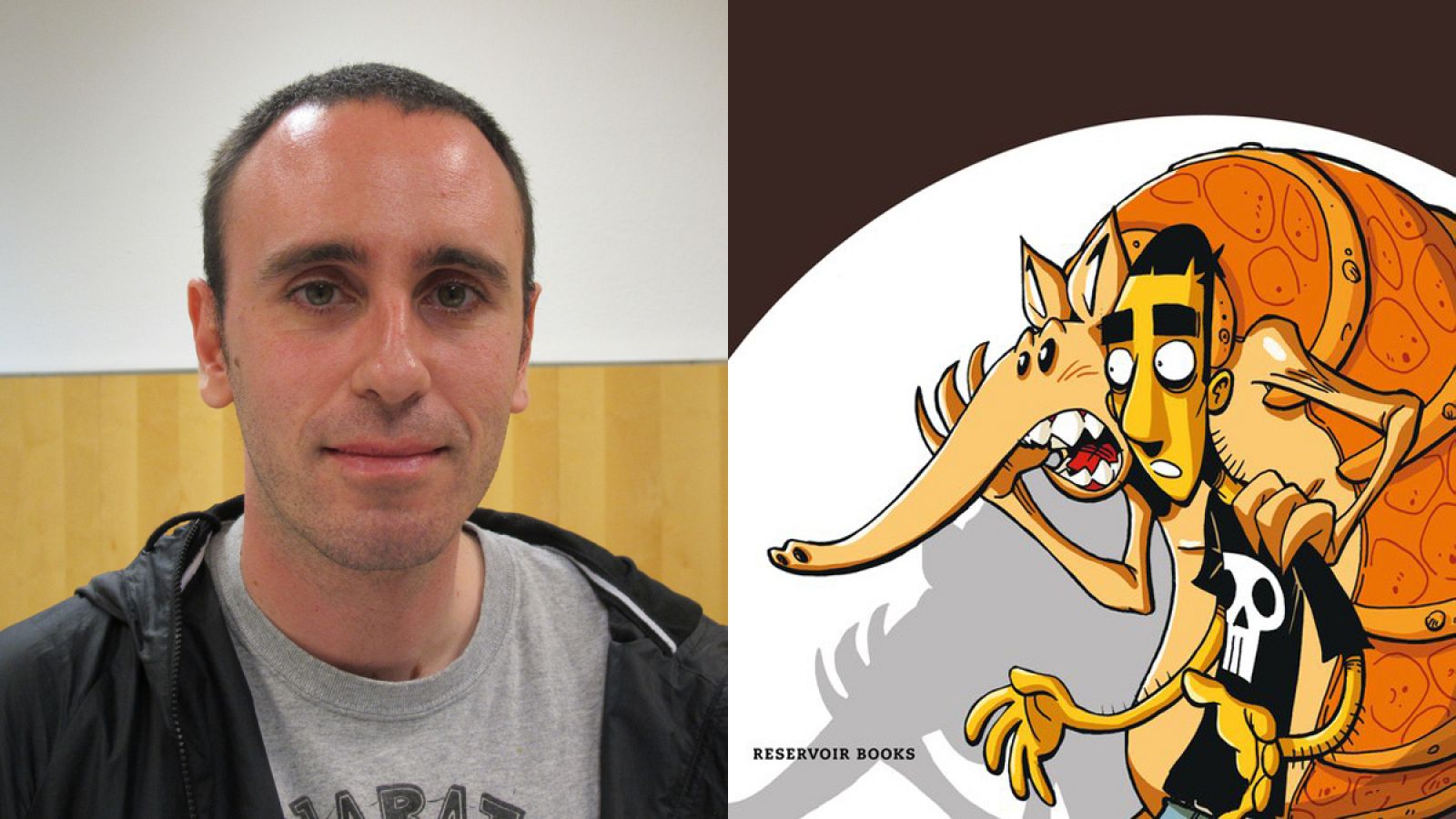 Zerocalcare y fragmento de la portada de 'La profecía del armadillo'