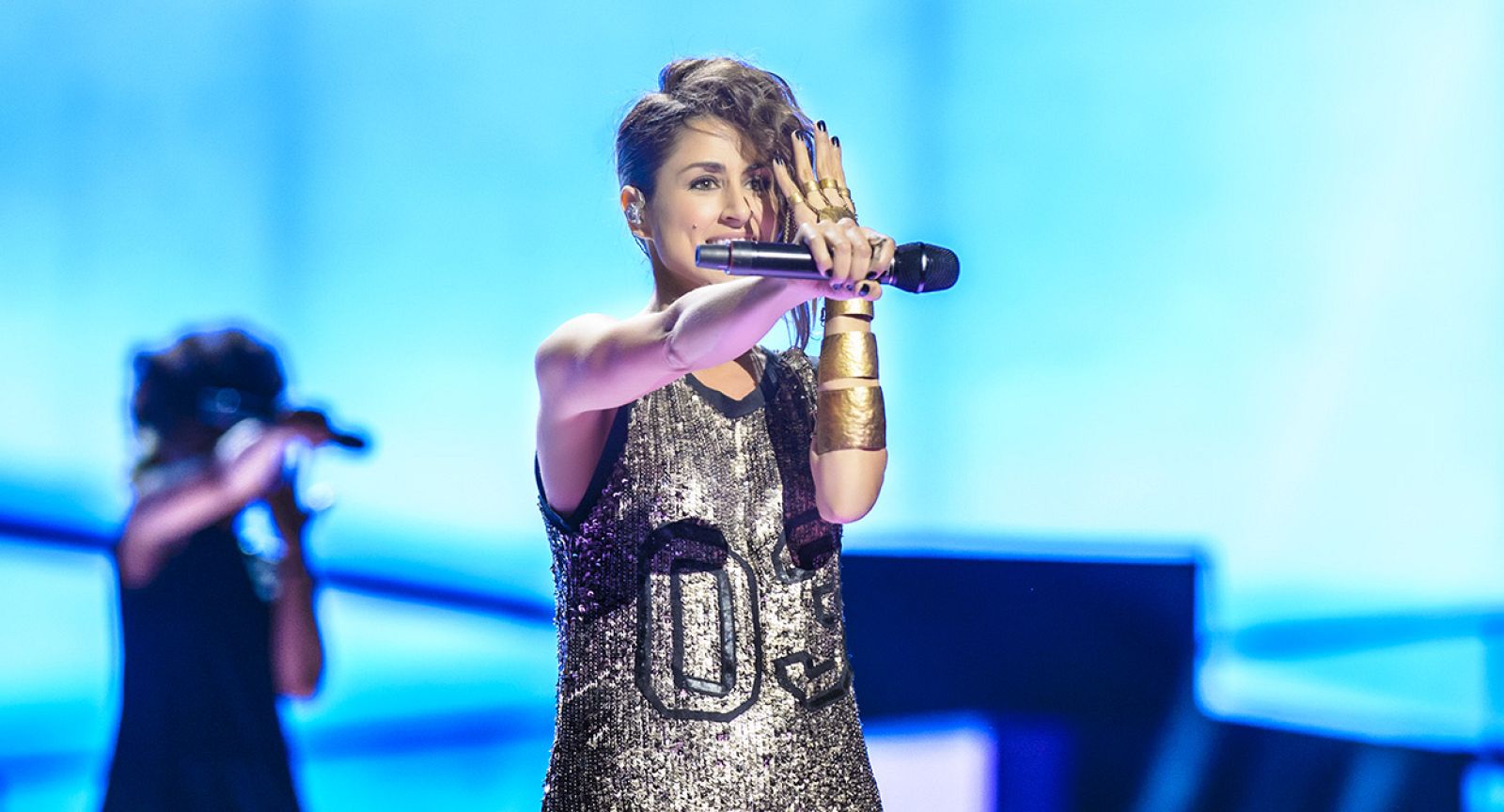 Barei, durante el ensayo de este viernes.