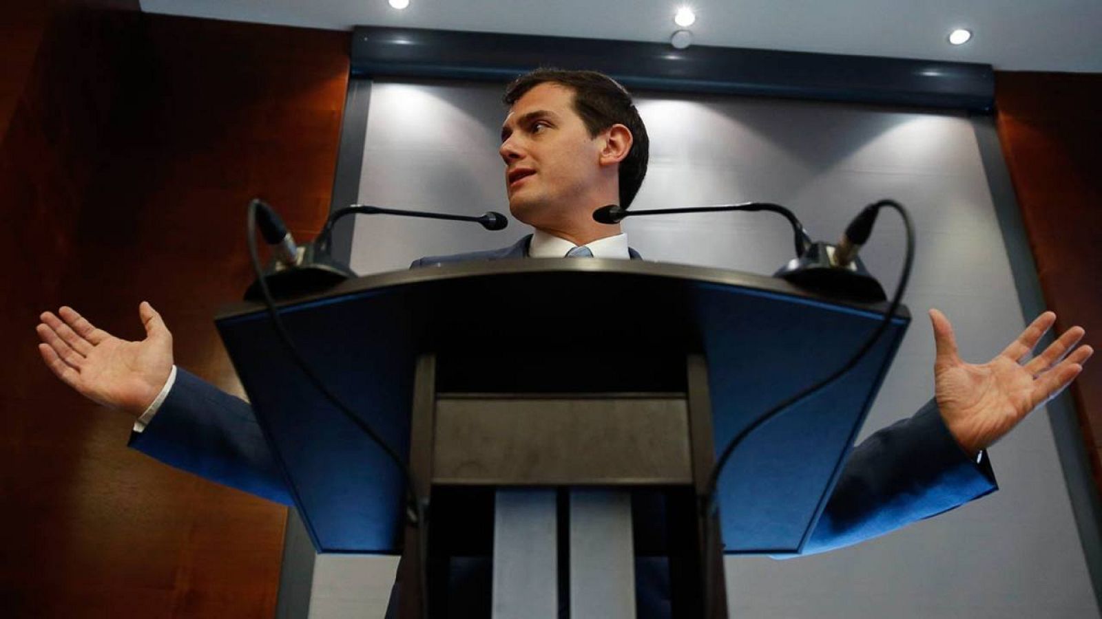 El líder de Ciudadanos, Albert Rivera, en un desayuno informativo