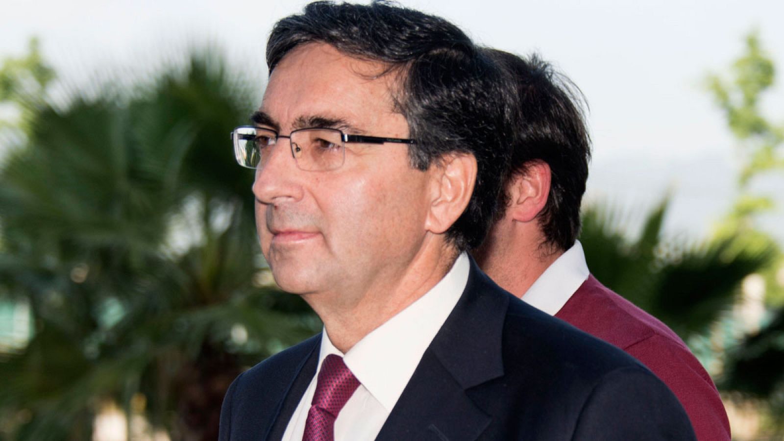 El testigo Federico Rubio, a su llegada a la sede donde tiene lugar el juicio del caso Nóos