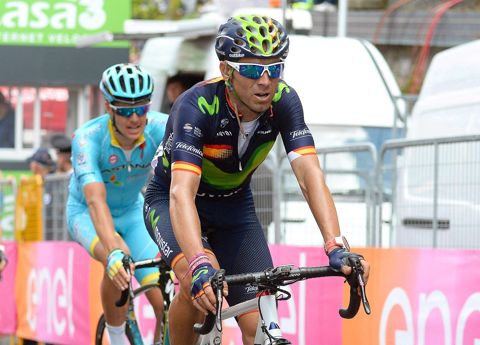 El ciclista español Alejandro Valverde del equipo Movistar.