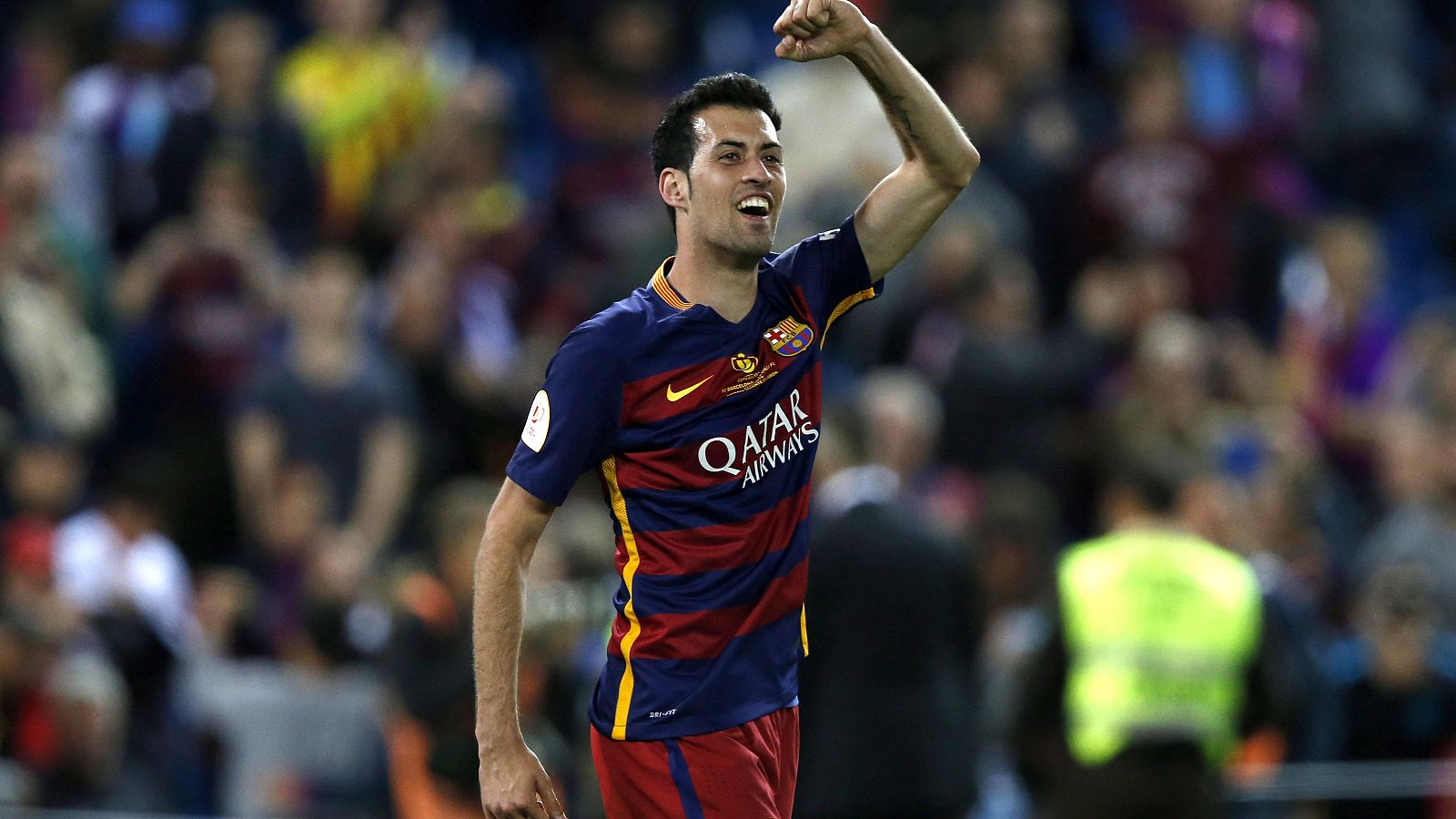 Busquets celebra la Copa del Rey