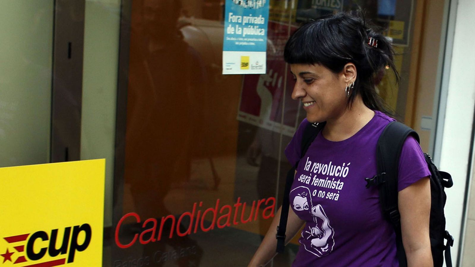 La diputada de la CUP Anna Gabriel a su llegada a la reunión sobre los presupuestos