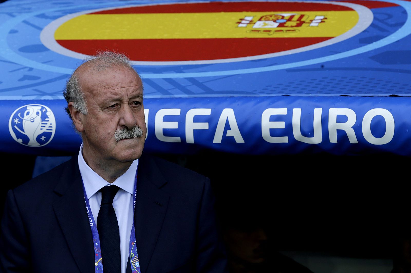 Imagen de Vicente del Bosque durante el partido frente a la República Checa.