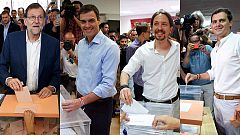 Los líderes políticos acuden a votar con un llamamiento a la participación masiva en el 26J