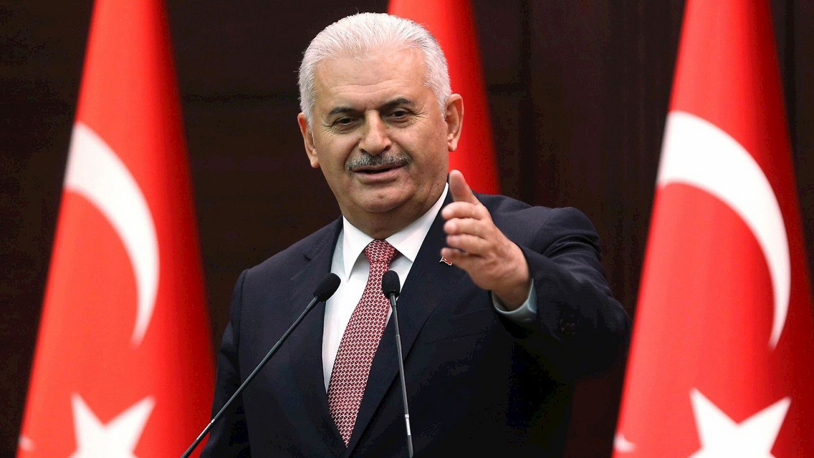 El primer ministro turco, Binali Yildirim, durante un discurso en Ankara