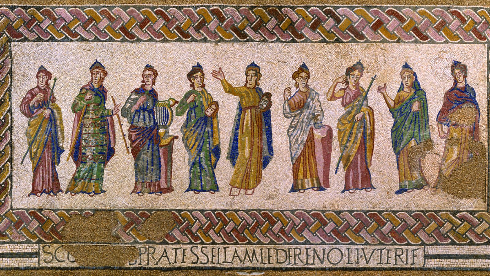 'Mosaico de las Musas' (s. IV). Museu Nacional de Arqueologia. Lisboa.