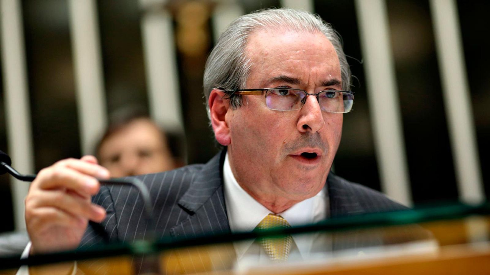 El presidente de la Cámara de Diputados de Brasil, Eduardo Cunha, en una sesión parlamentaria