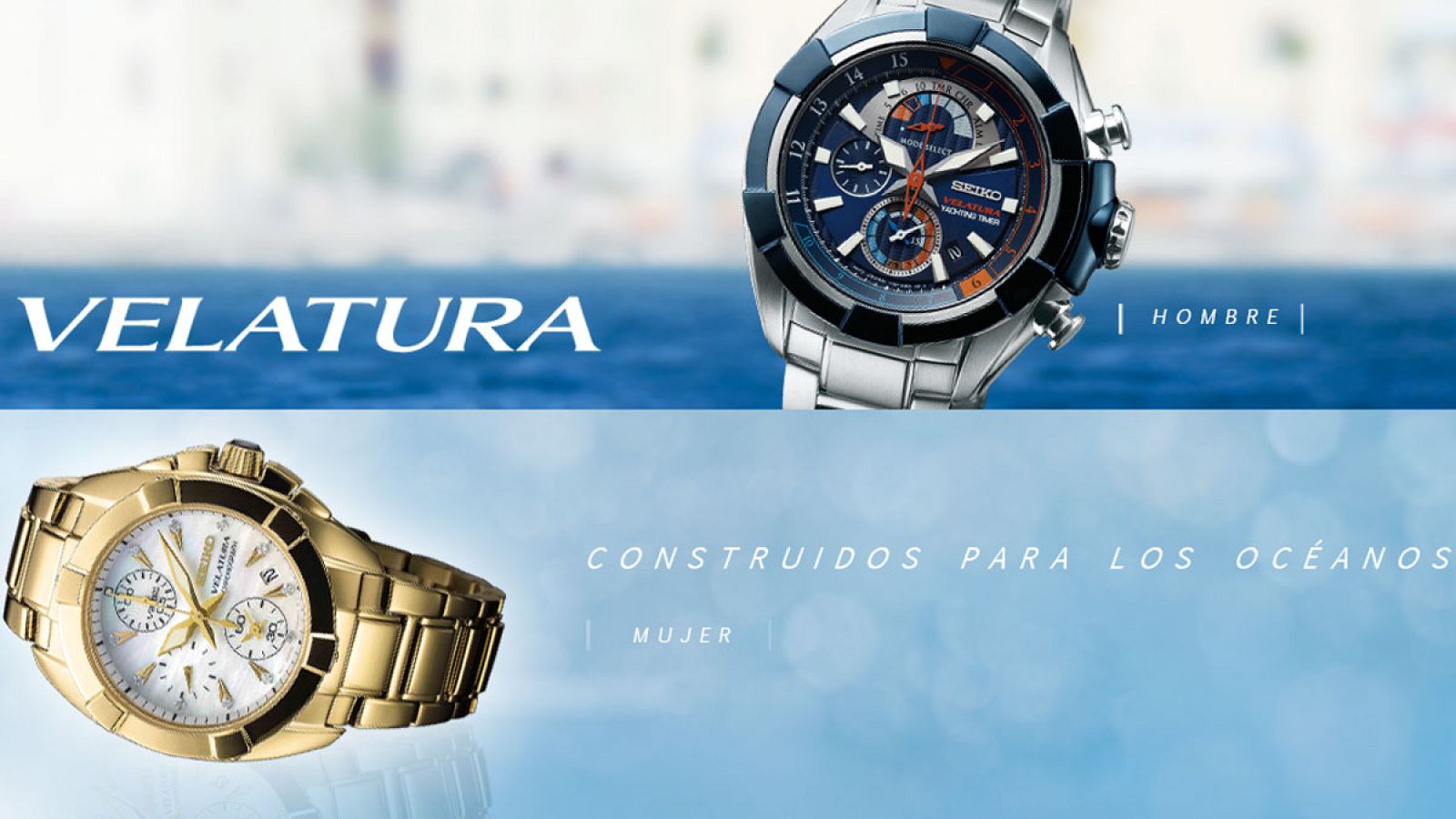 Anuncio de la marca Seiko de relojes para hombre y mujer