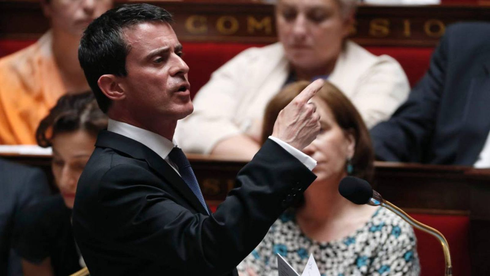 El primer ministro de Francia, Manuel Valls, en la Asamblea