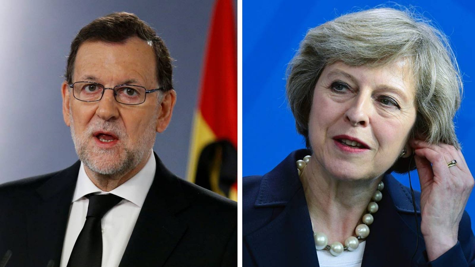 El presidente español, Mariano Rajoy, y la primera ministra británica, Theresa May