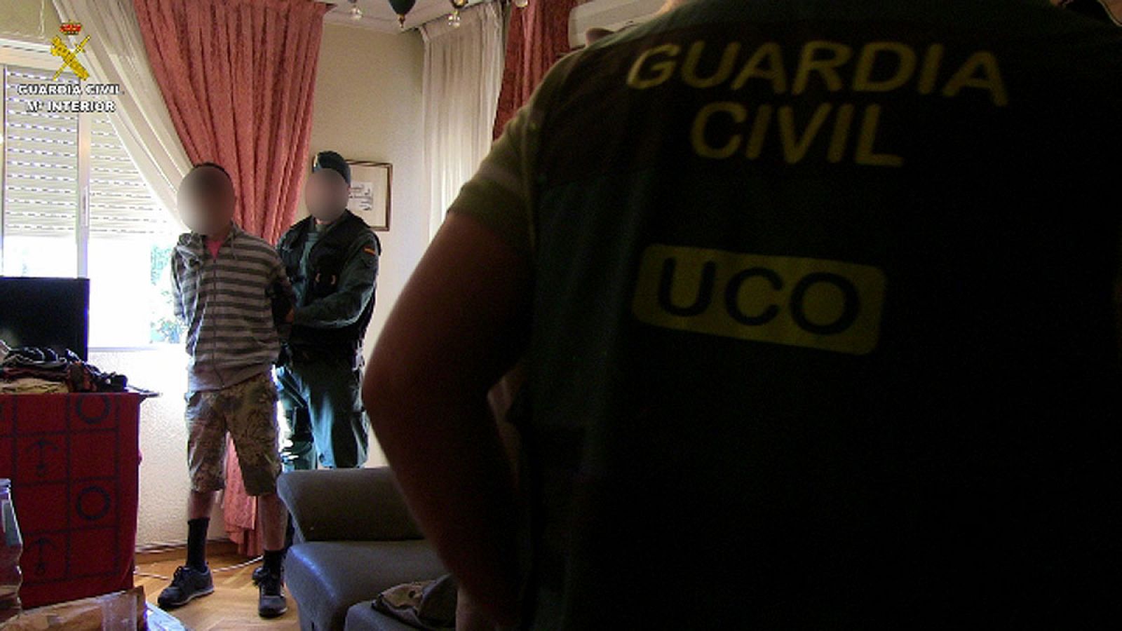 Imagen de la Guardia Civil de uno de los detenidos por captar menores en Huelva que prostituían en Galicia