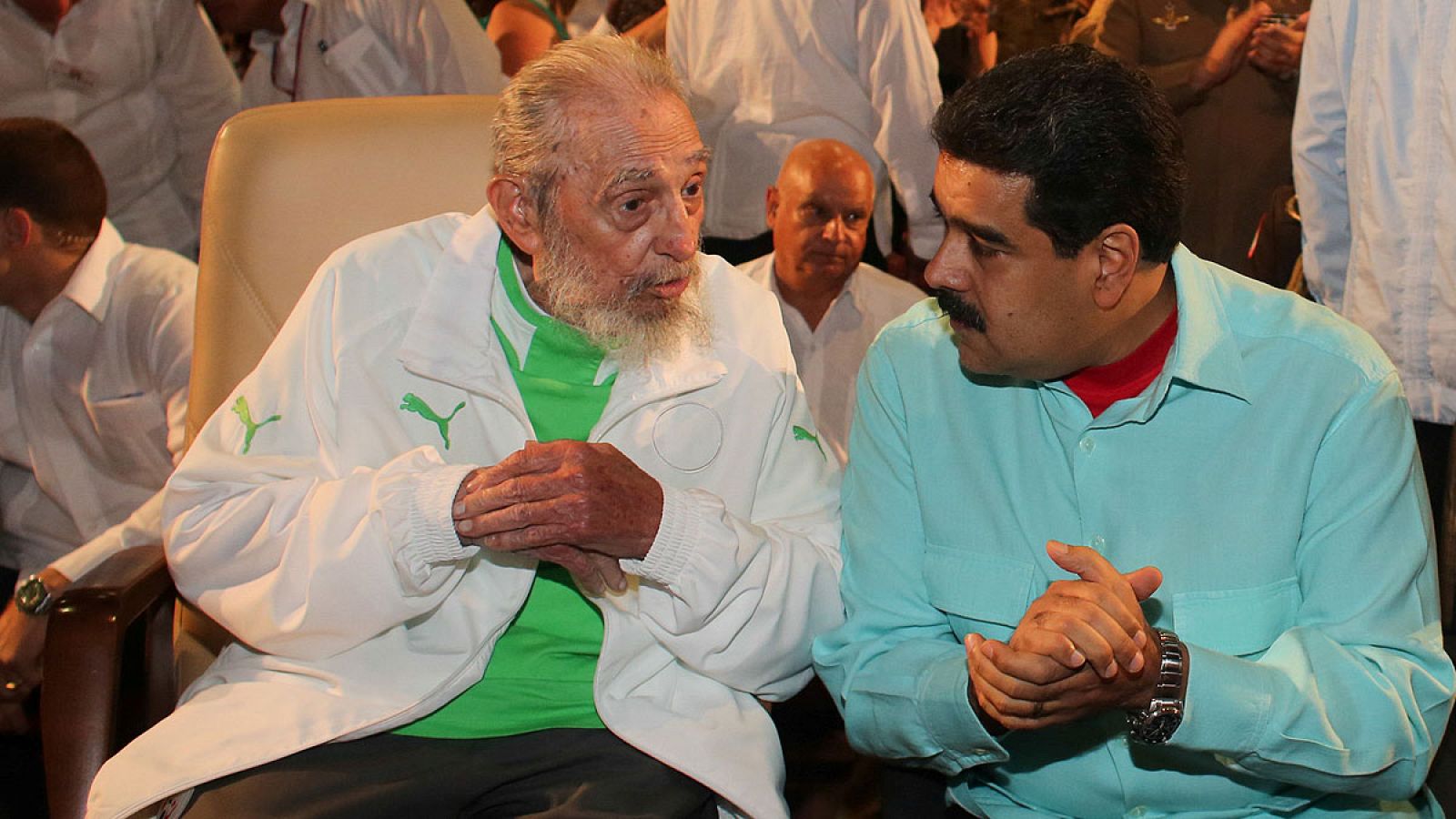 Fidel Castro junto a Nicolás Maduro en un acto por su 90 cumpleaños
