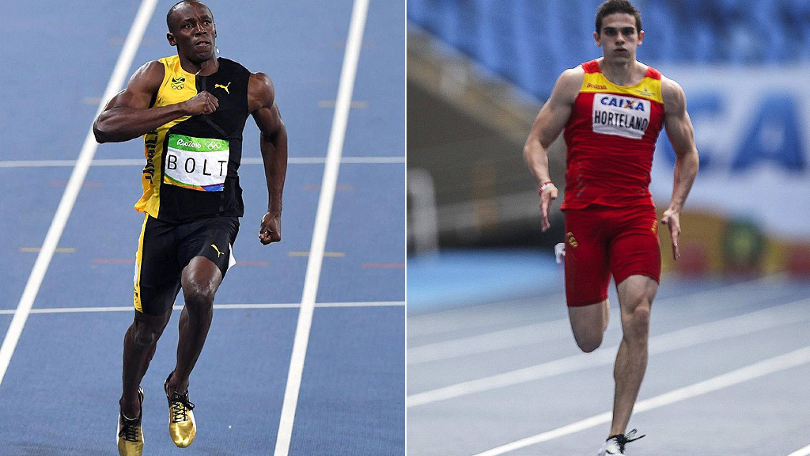 Usain Bolt y Bruno Hortelano