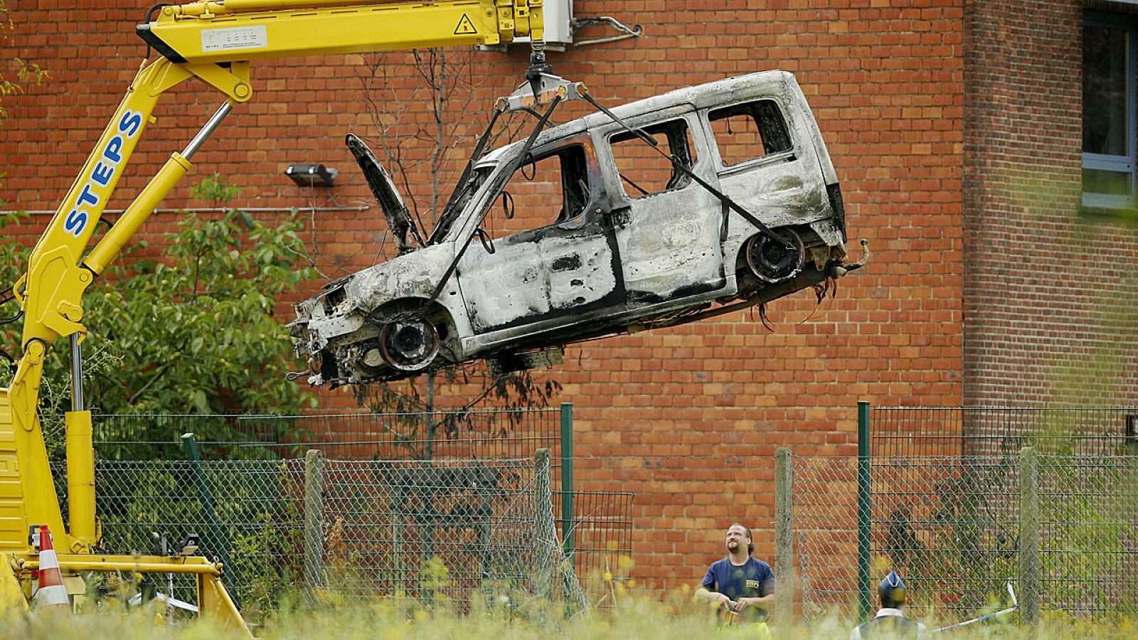 Explosión en la sede del Instituto Nacional de Criminalística y Criminología de Bruselas.