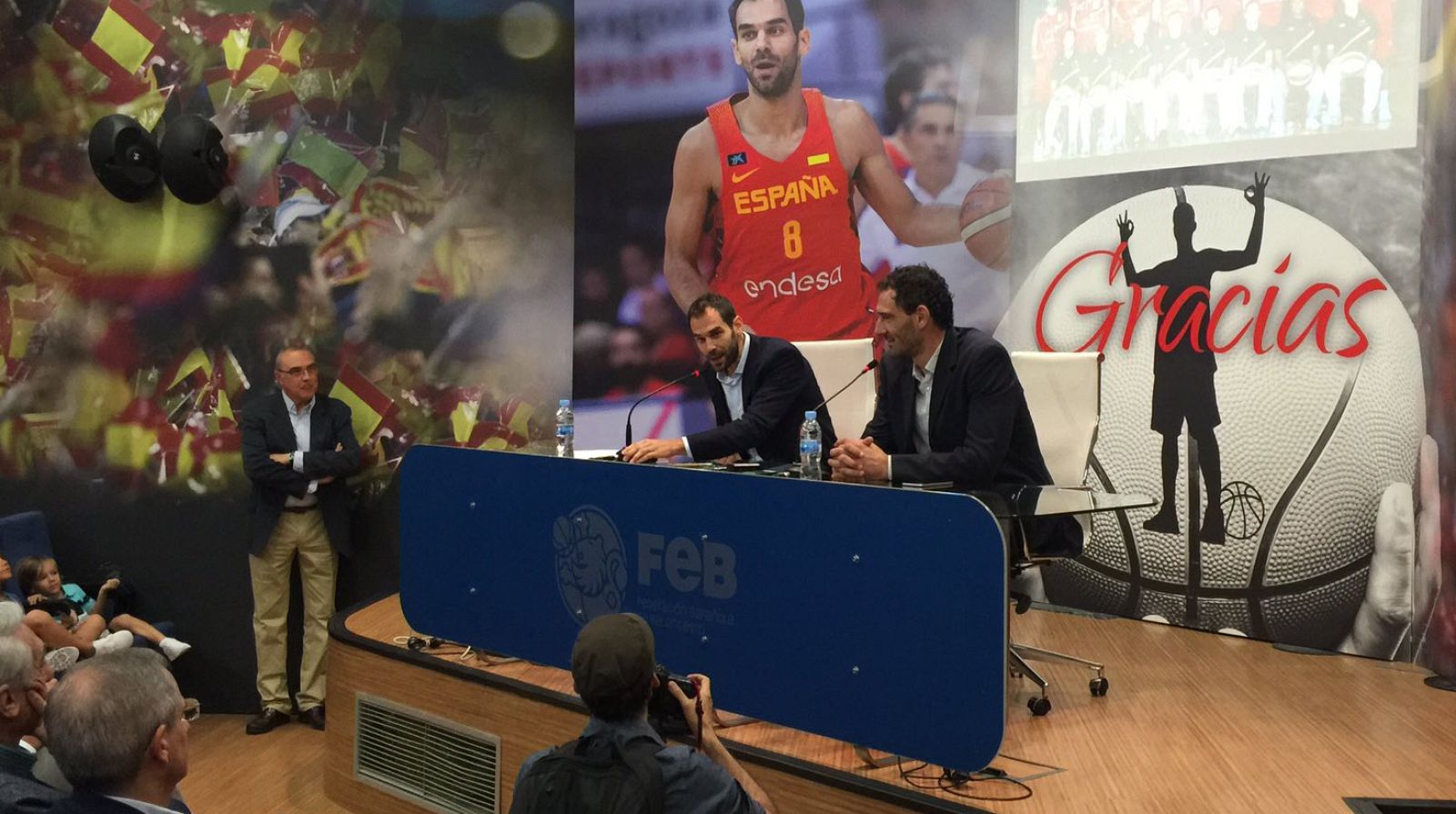 Imagen de la rueda de prensa de José Manuel Calderón