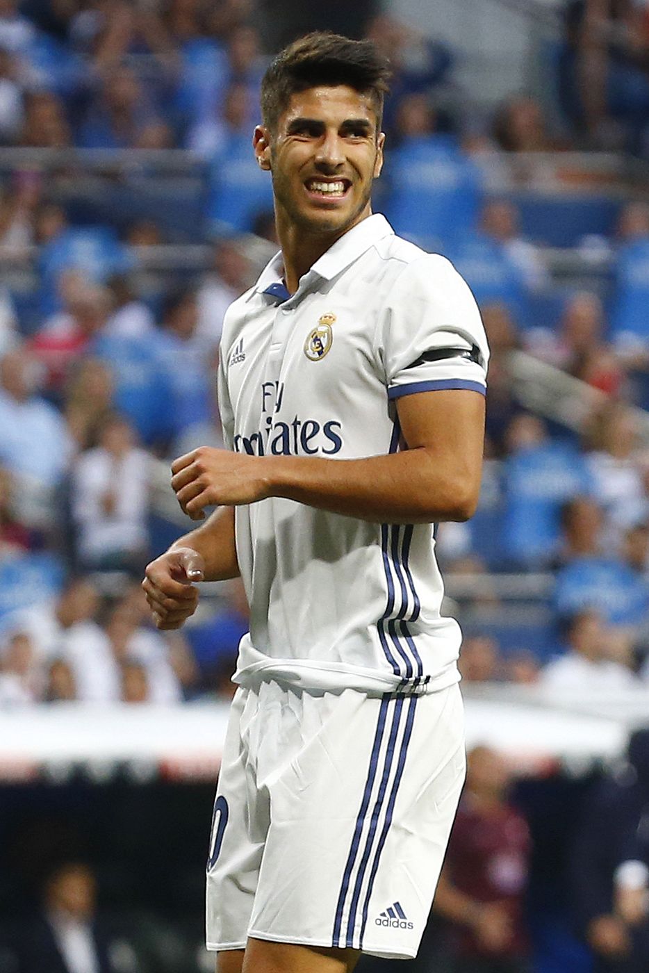 El centrocampista del Real Madrid Marco Asensio, durante el encuentro frente al Celta de Vigo correspondiente a la segunda jornada.