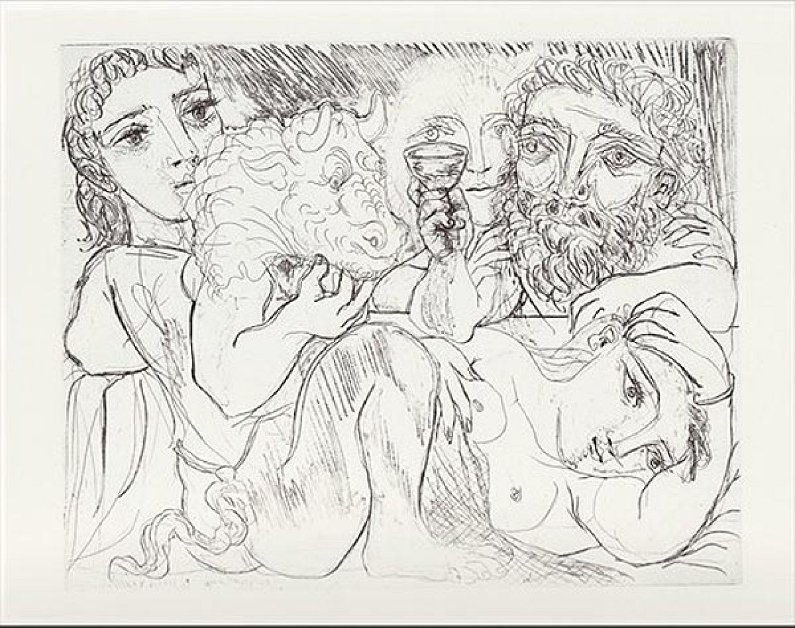 "Minotauro, bebedor y mujeres"