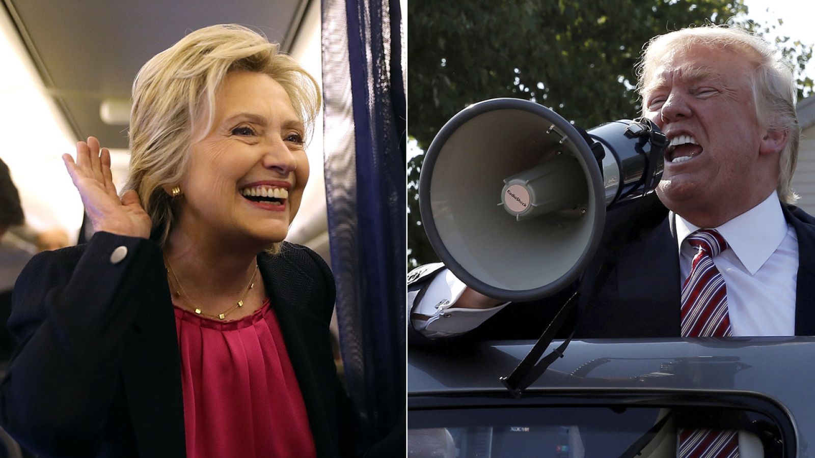 La candidata demócrata  Hillary Clinton y el republicano Donald Trump en campaña electoral