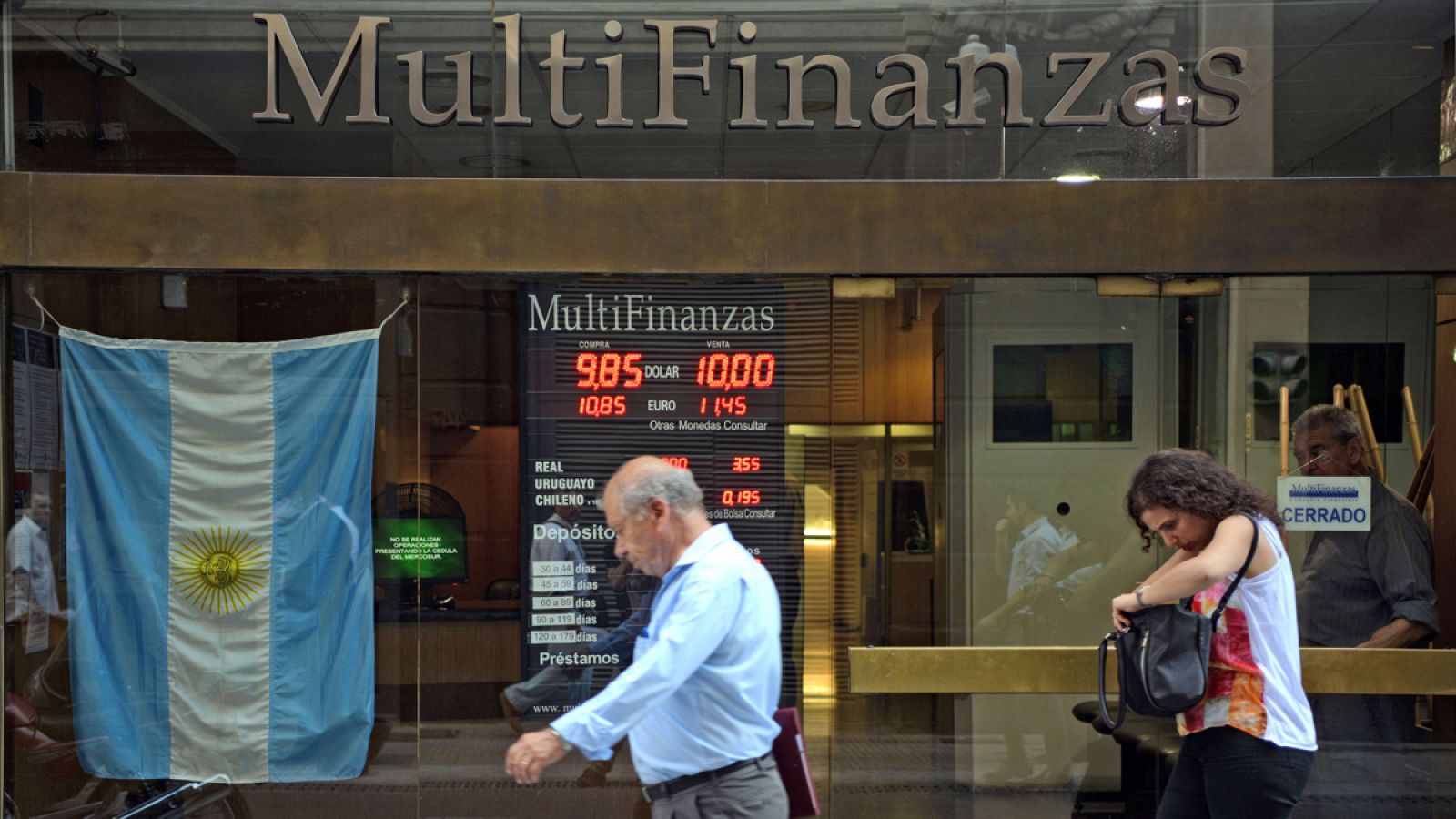 Una casa de cambio en el centro de Buenos Aires