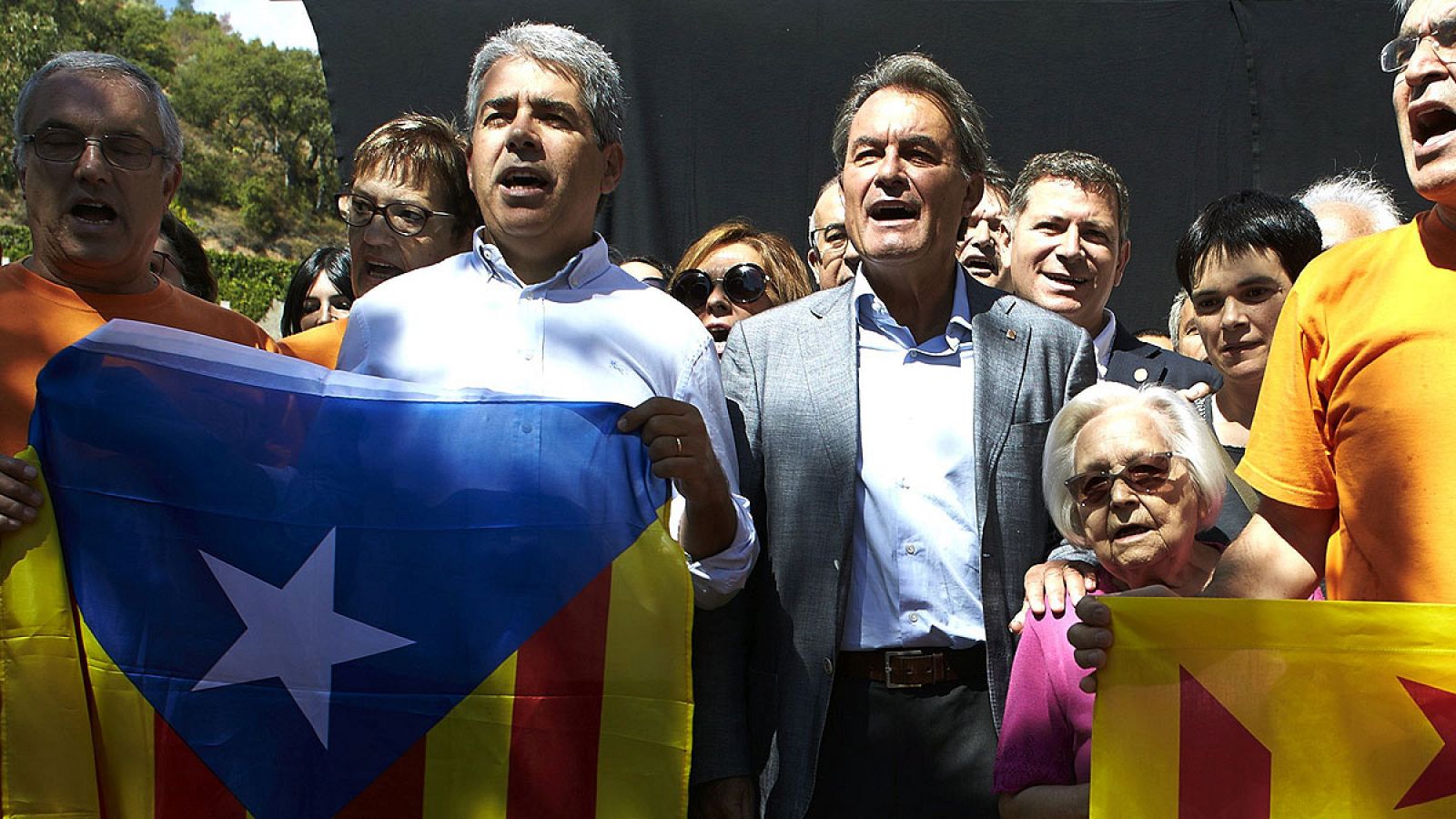 Artur Mas y Francesc Homs en el acto independentista de Arenys de Munt