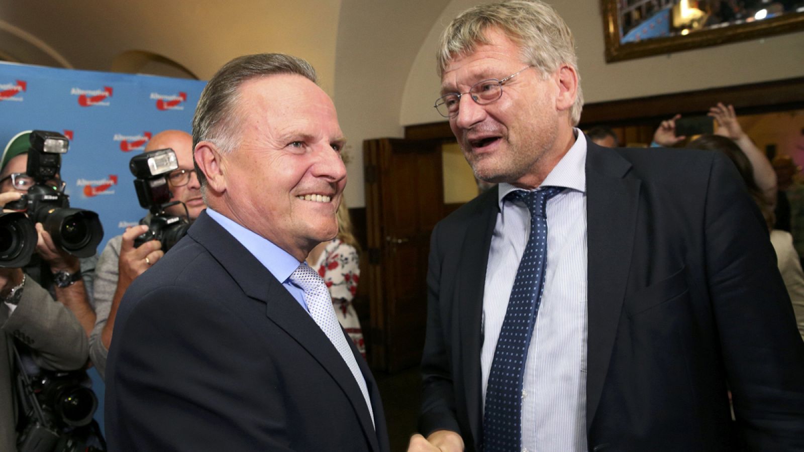 El líder de AfD, Georg Pazderski, y su número dos, Joer Meuthen.