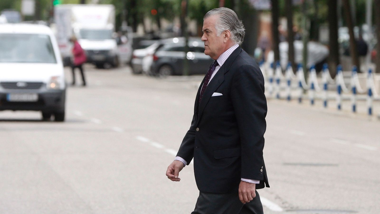 El extesorero del PP Luis Bárcenas, a su llegada a los juzgados