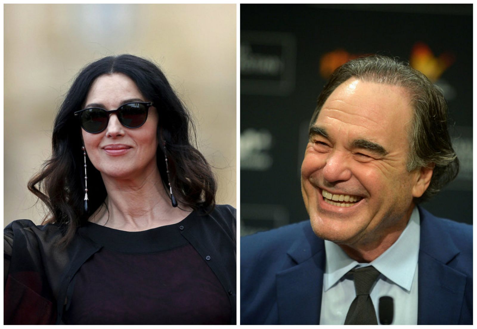 Monica Bellucci y Oliver Stone en el Festival de cine de San Sebastián