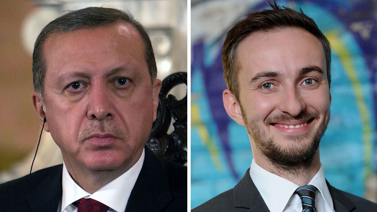 El presidente Turco Recep Tayipp Erdogán y el cómico alemán Jan Böhmermann