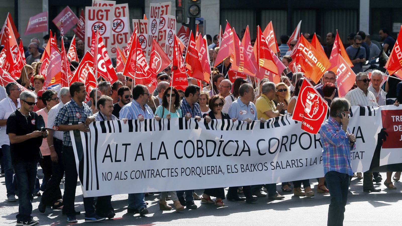Manifestación por el trabajo decente en Valencia