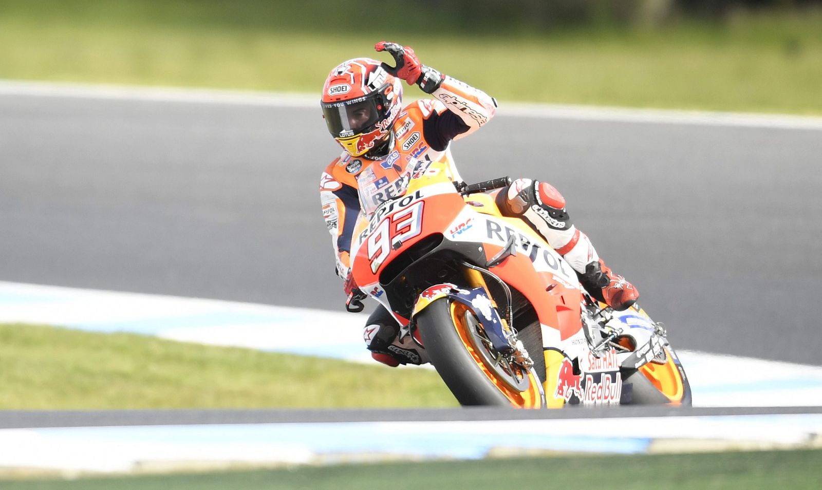 Imagen de Marc Márquez rodando en el circuito de Phillip Island (Australia).