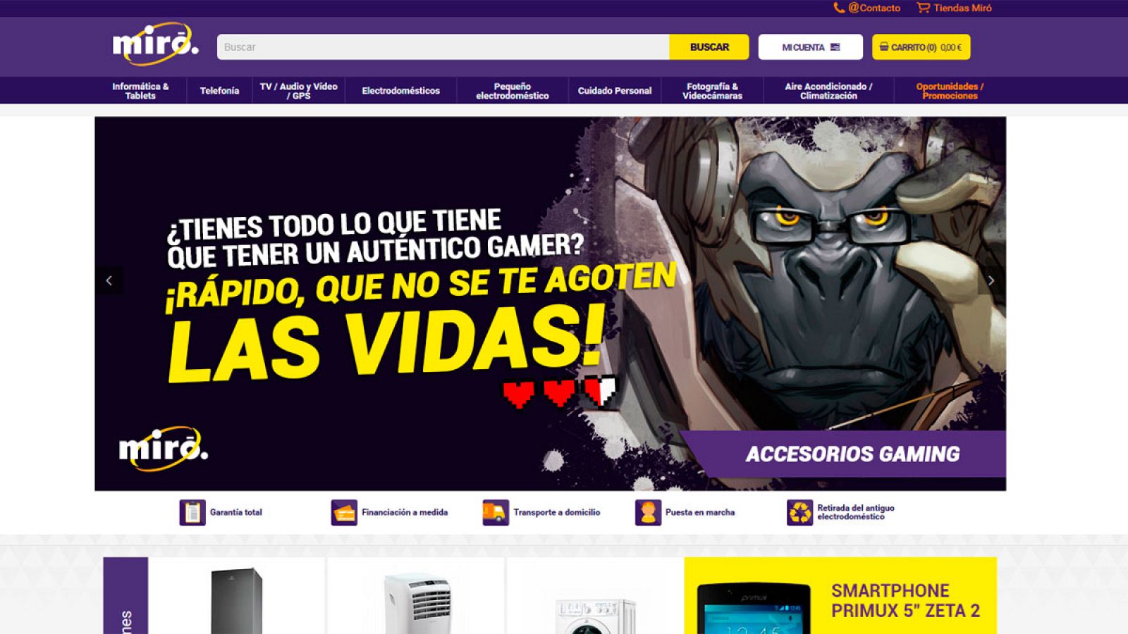 Imagen de la página web de Miró