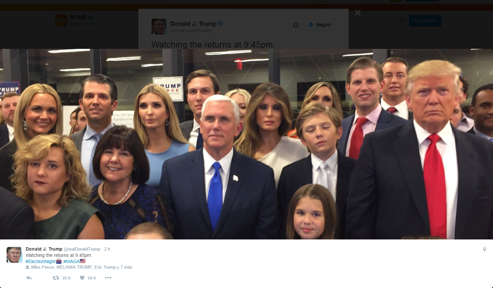 Primeras reacciones de Donald Trump en su cuenta personal de Twitter