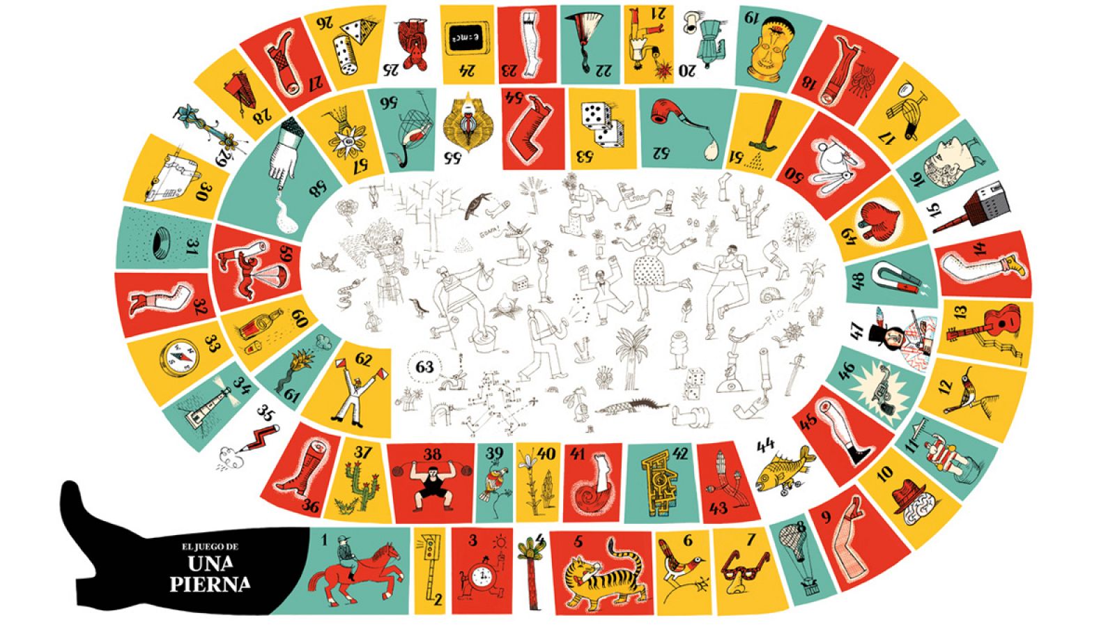El tablero del cuento 'Una pierna'