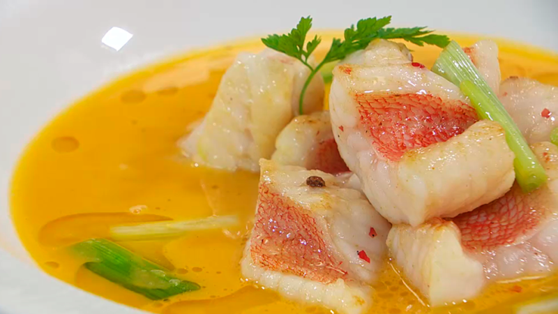 Receta de crema de pescado y azafr�n 