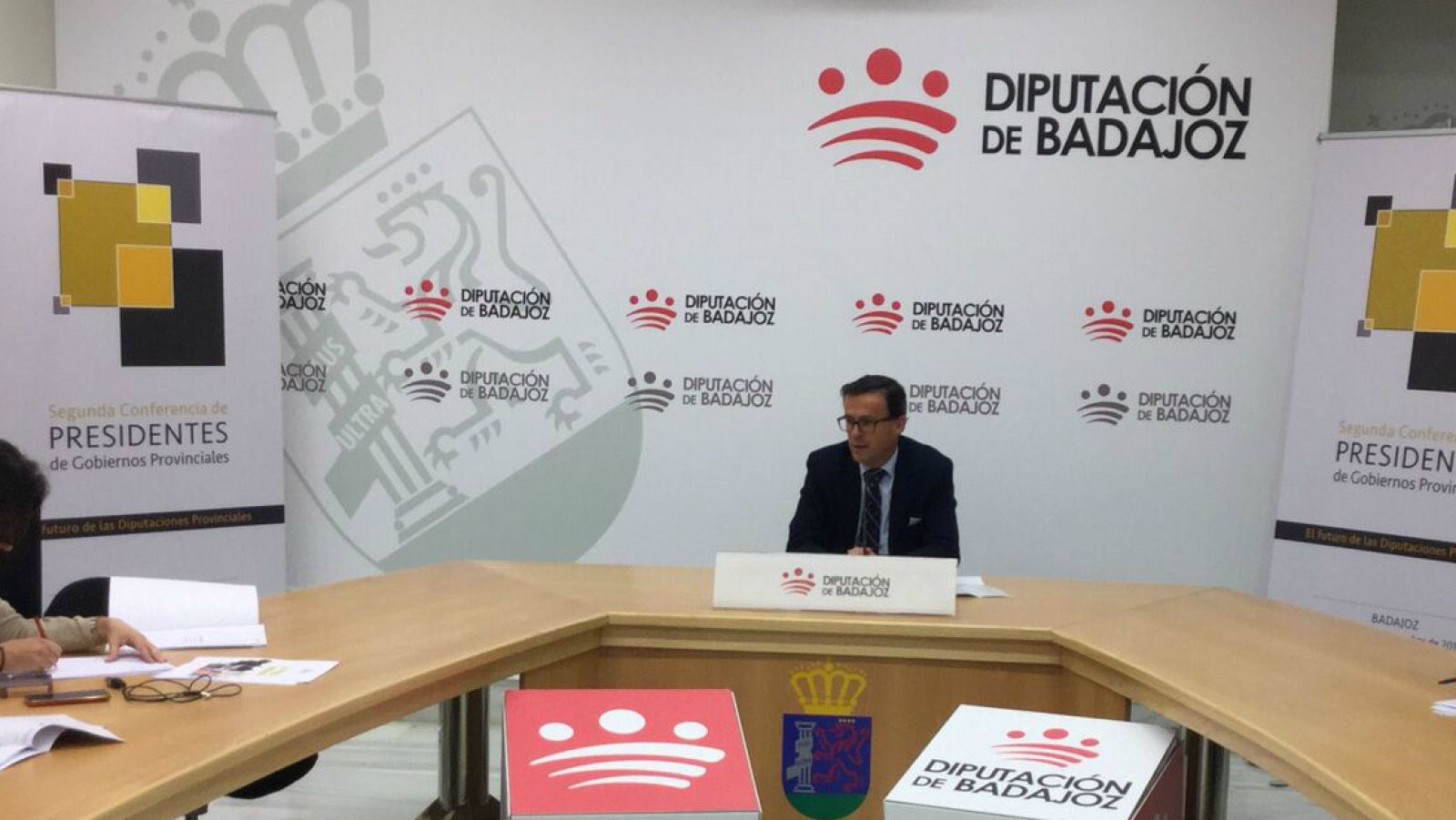 El presidente de la Diputación Provincial de Badajoz, Miguel Ángel Gallardo