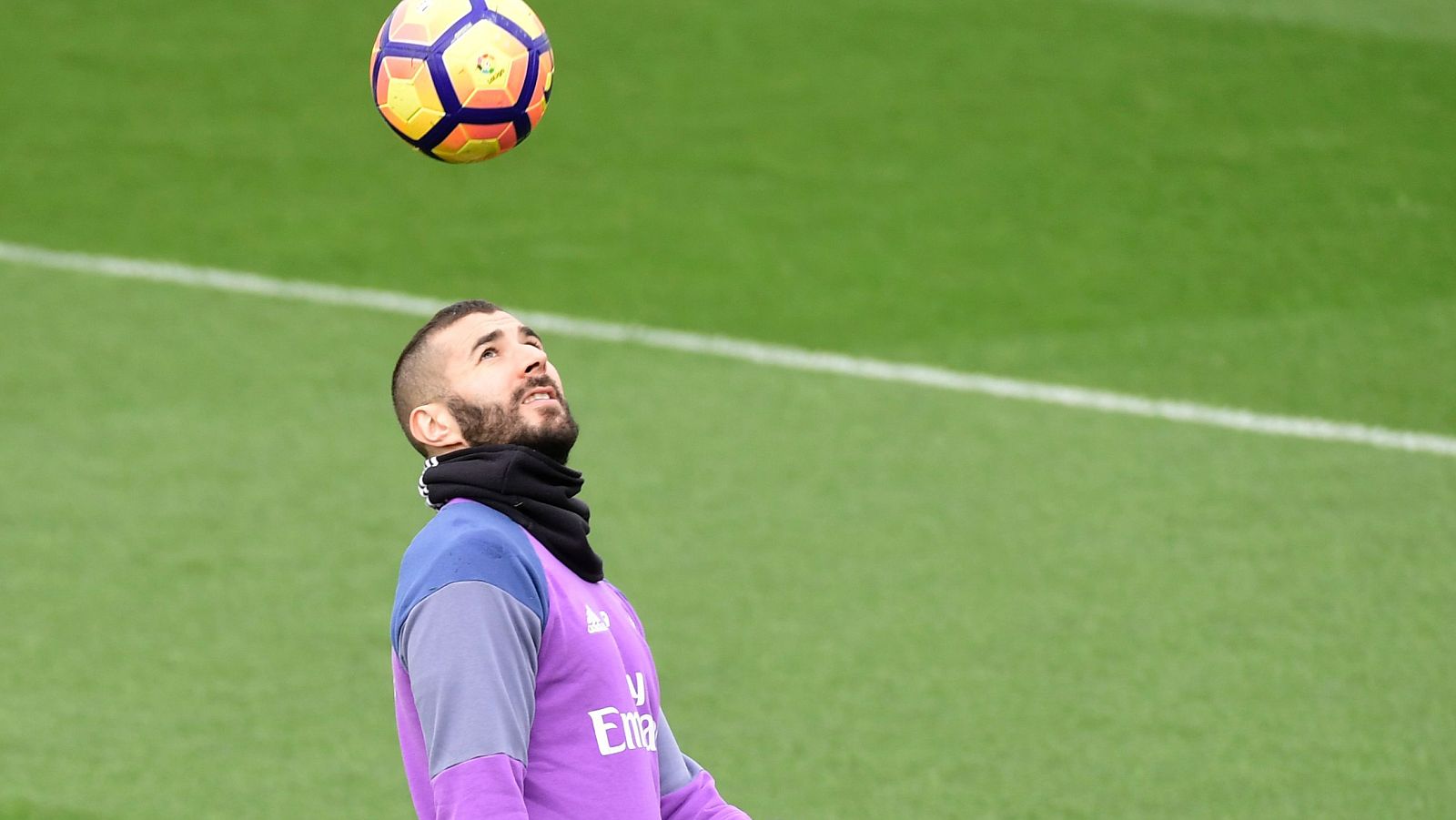 Benzema, en un entrenamiento