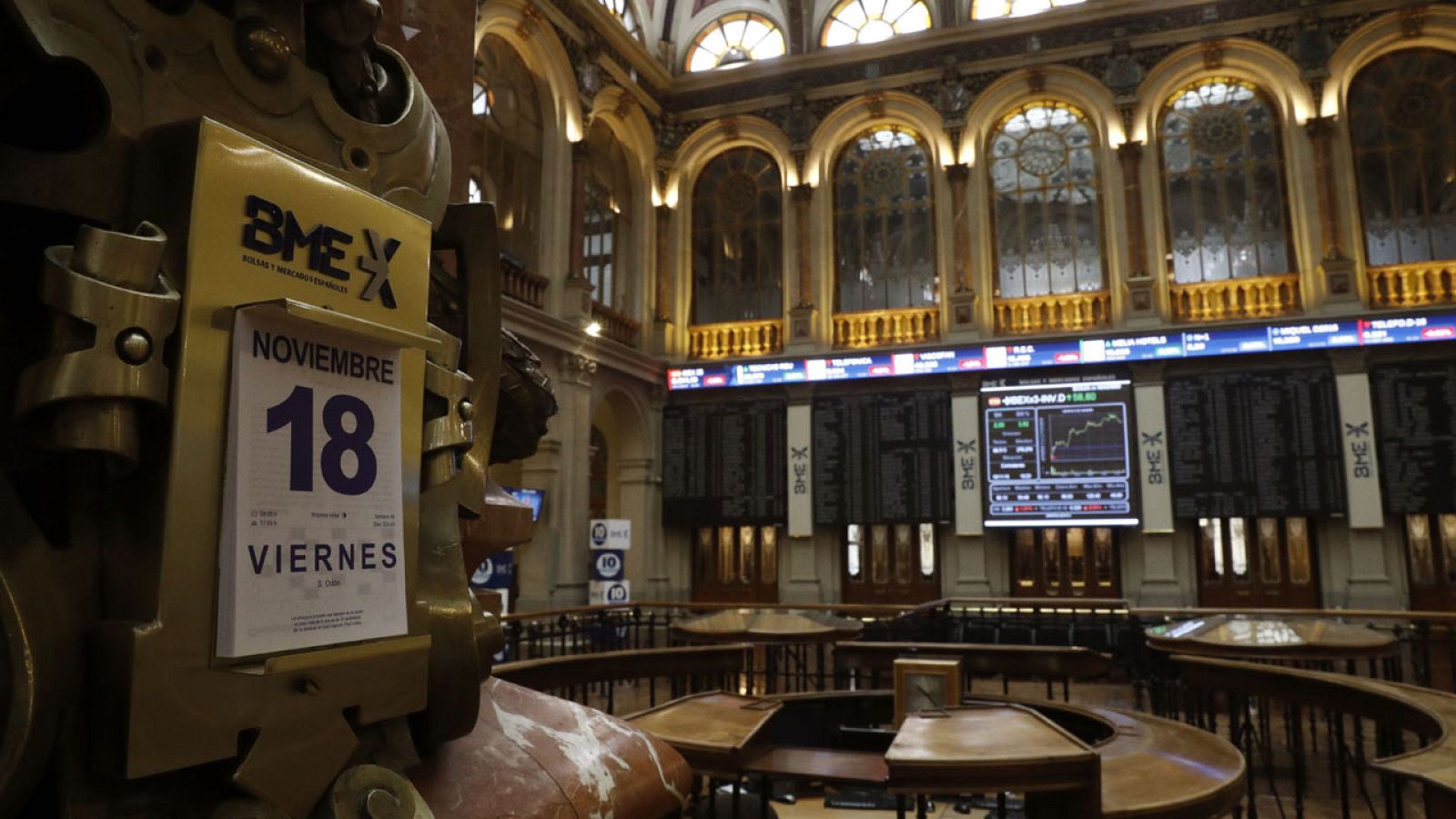 Imagen de la Bolsa de Madrid este viernes por la mañana