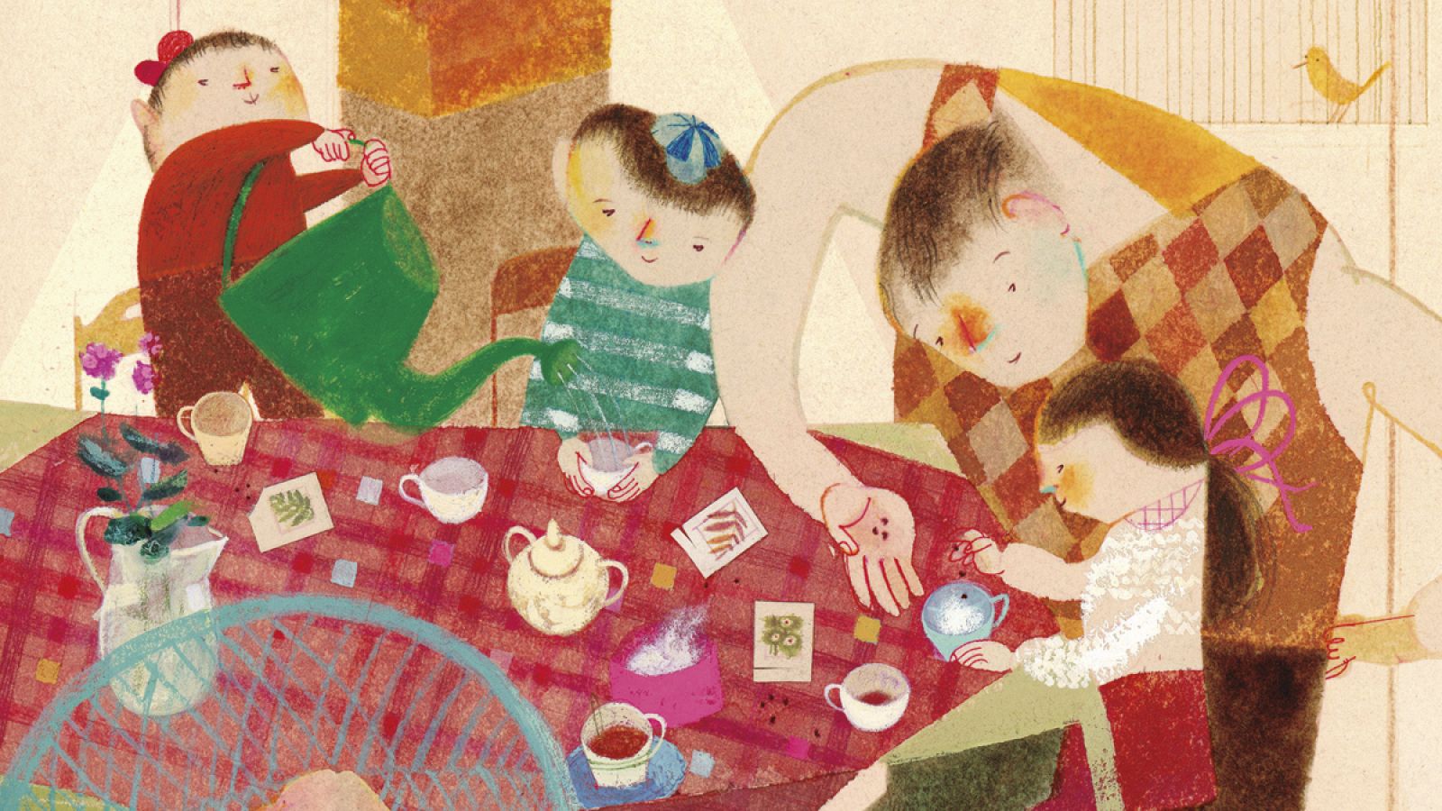 Fragmento de una ilustración de 'La familia de la vajilla impar'