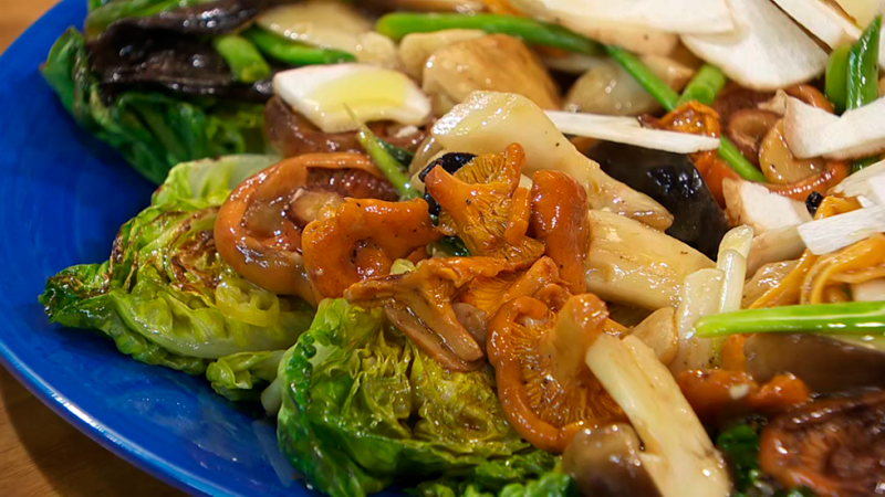 Receta de ensalada de setas con casta�as 