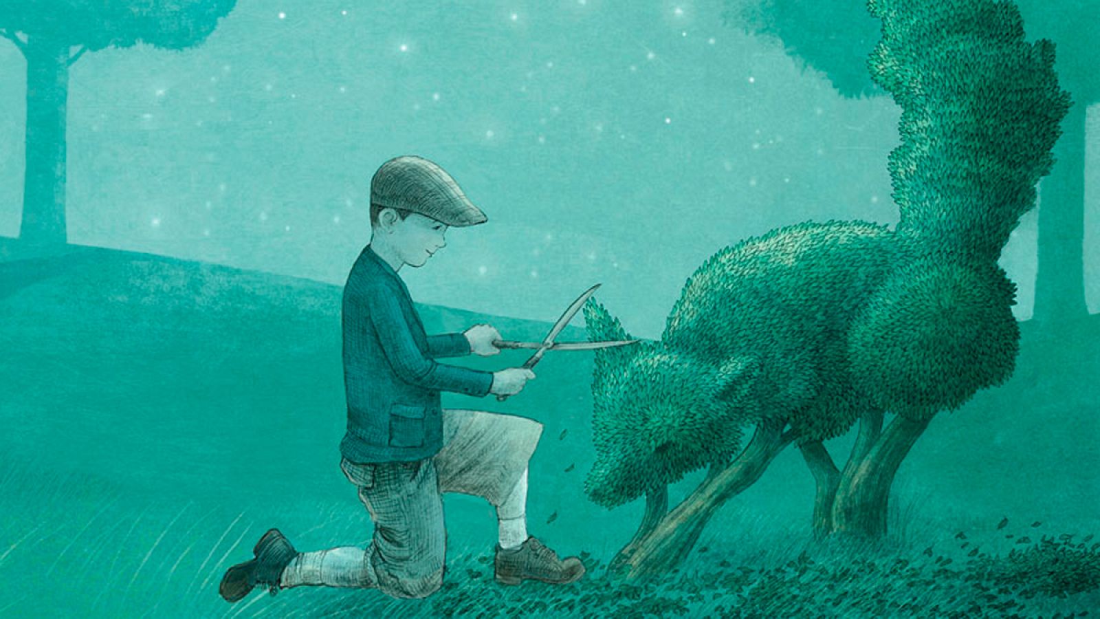 Fragmento de una ilustración de 'El jardinero nocturno'