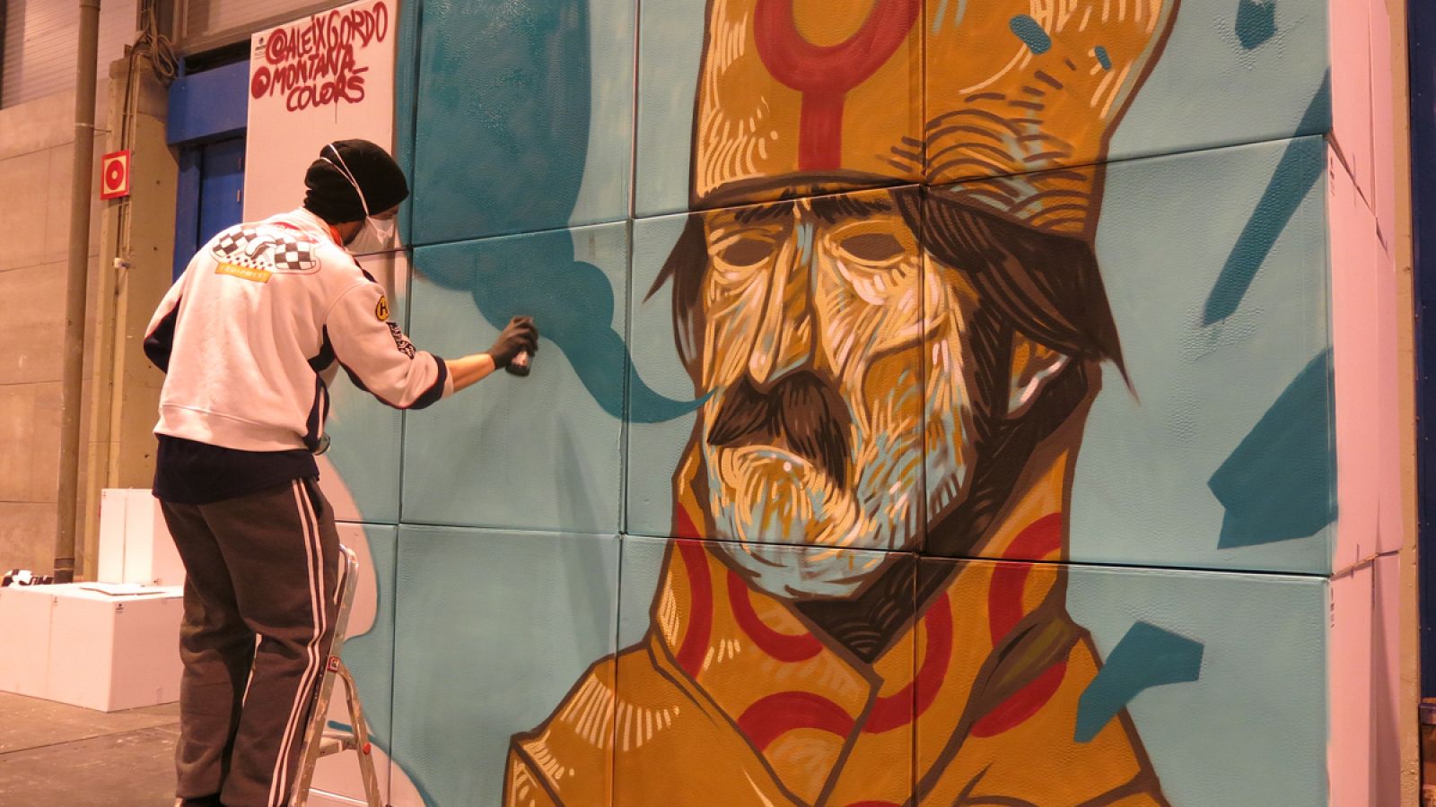 Aleix Gordo pintando en Expocómic