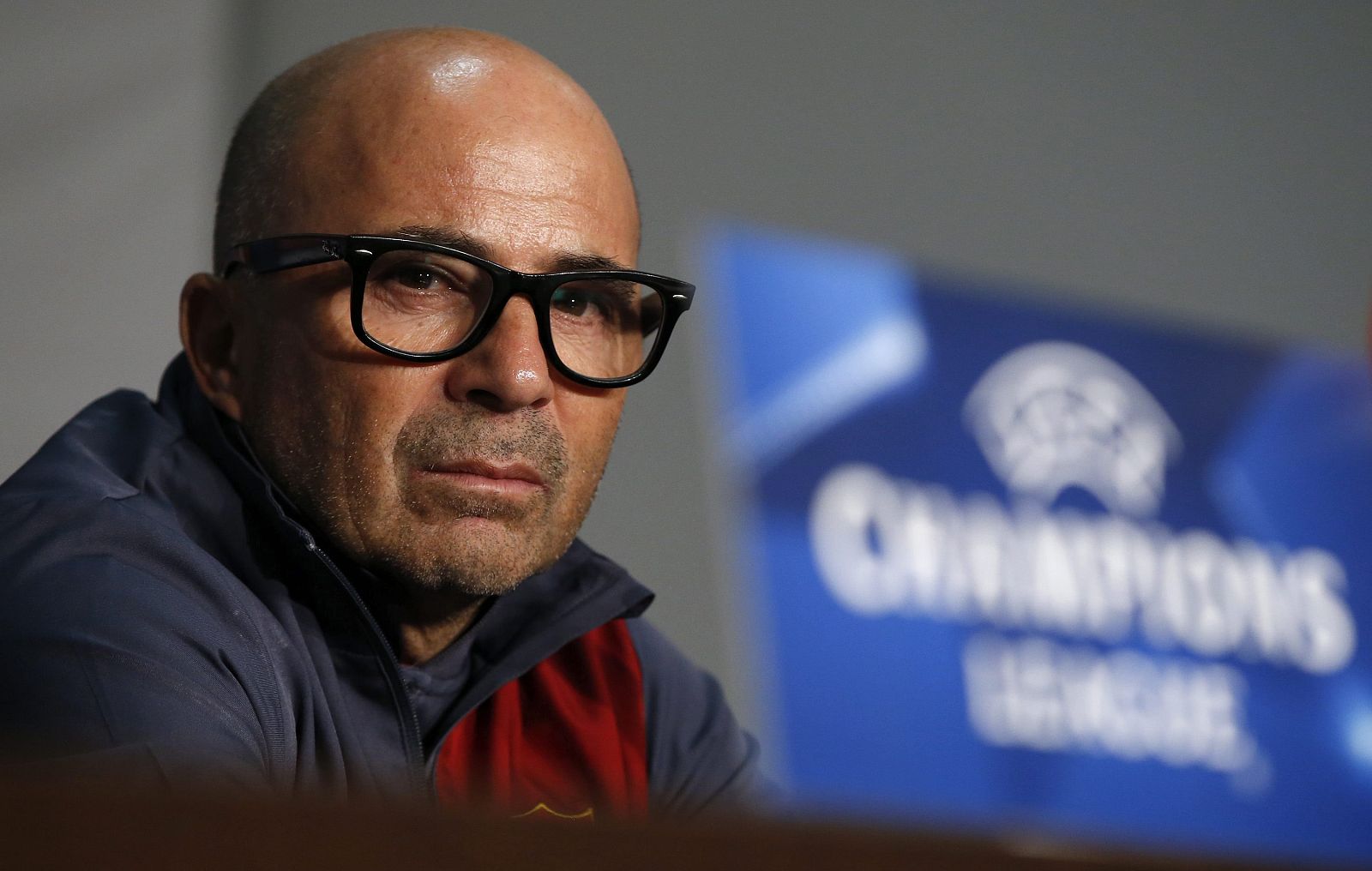 El entrenador del Sevilla, el argentino Jorge Sampaoli durante una rueda de prensa.