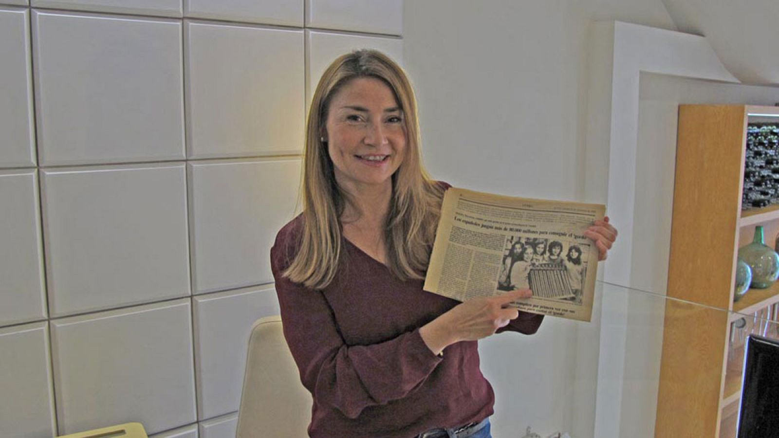 Una de las primeras niñas de San Ildefonso que participó en el sorteo de la Lotería de Navidad