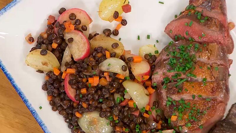 Receta de ensalada de lentejas con pich�n 