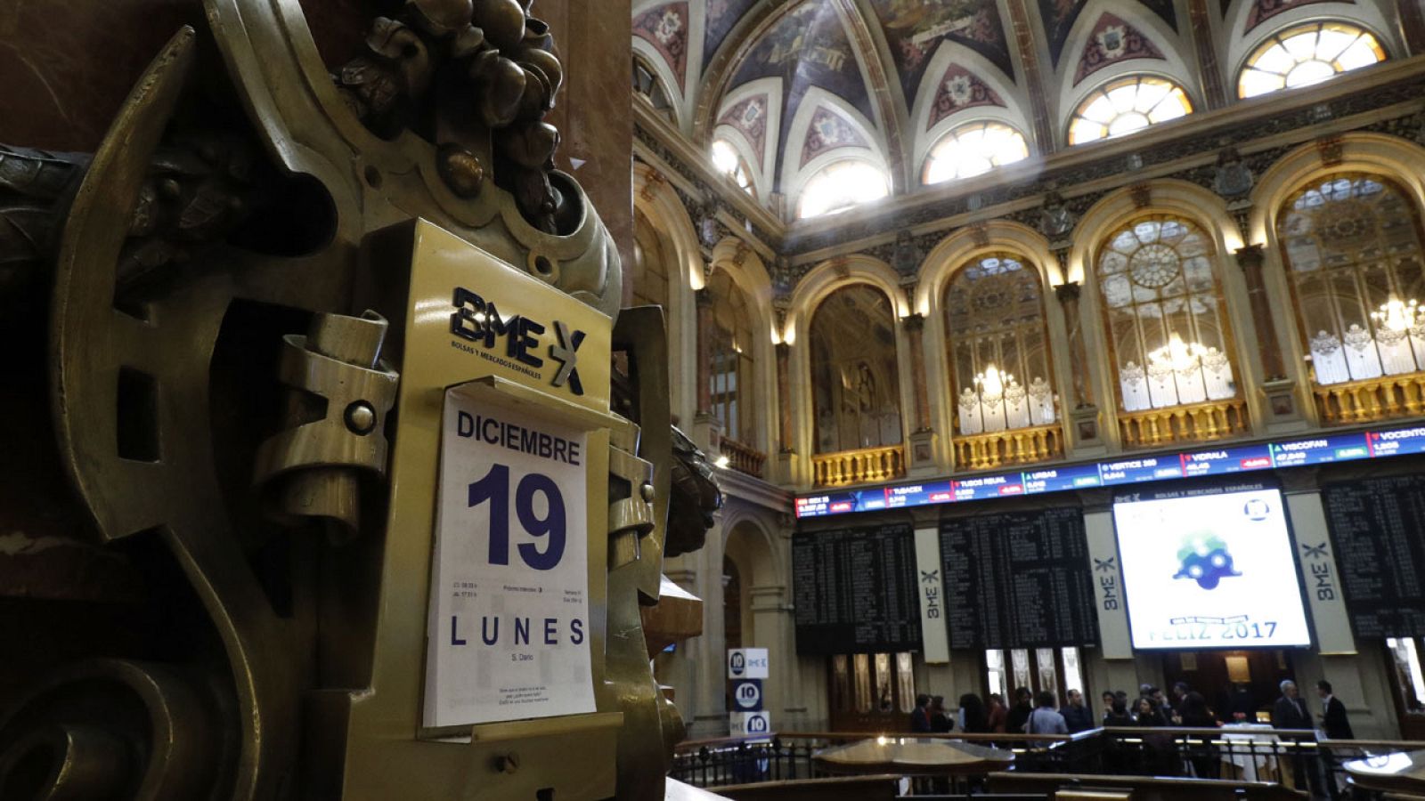 Imagen de la Bolsa de Madrid este lunes 19 de diciembre